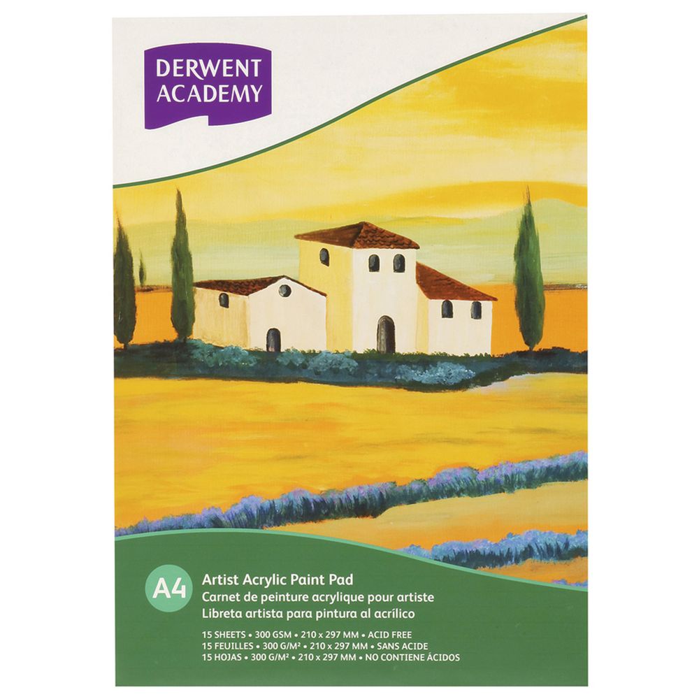 Derwent Academy A4 Acrylic Pad 15 Page