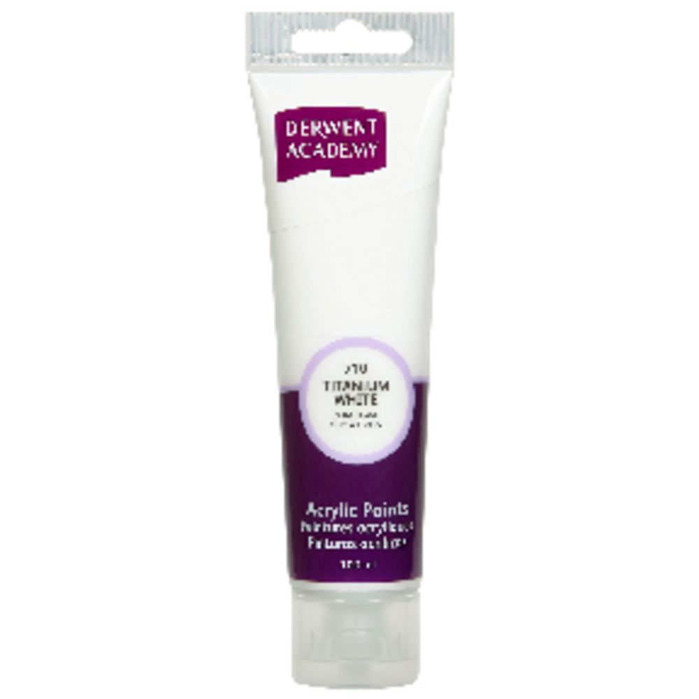 Derwent Academy Acrylic Paint Titanium White 100mL