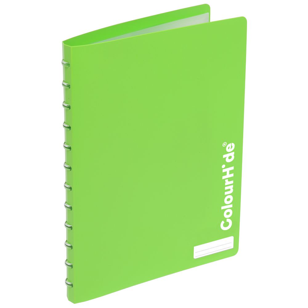 ColourHide Display Book A4 20 Pocket Refillable Heavy Green Officeworks