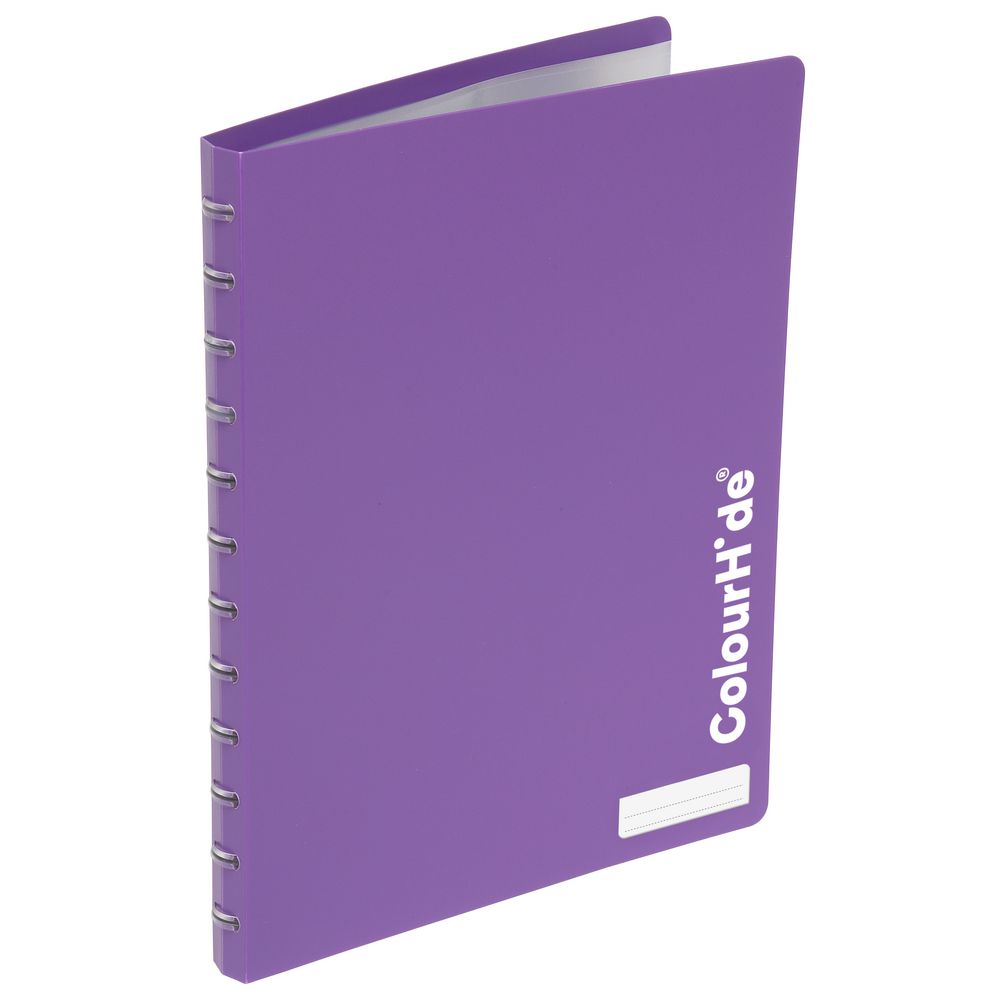 ColourHide Display Book A4 20 Pocket Refillable Heavy Purple