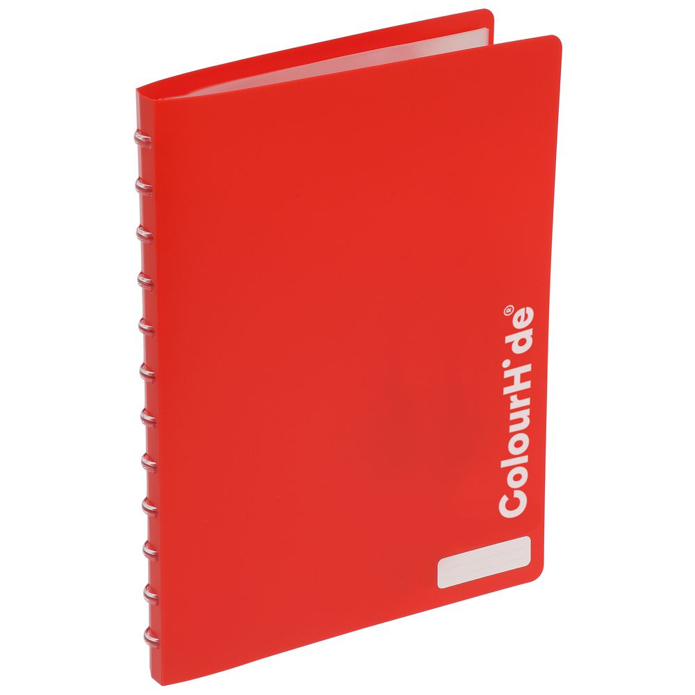 ColourHide Display Book A4 20 Pocket Refillable Heavy Red