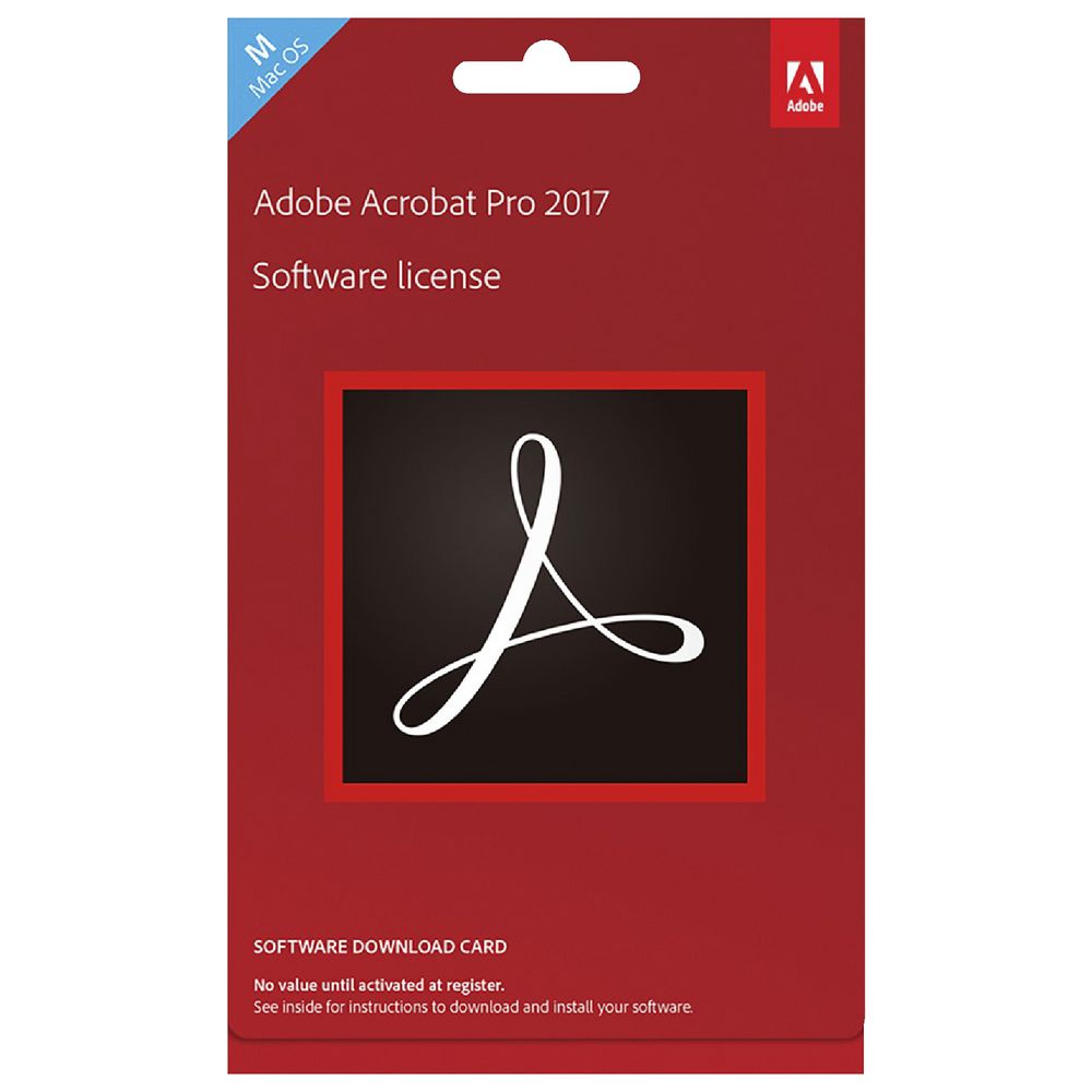 Adobe Acrobat Pro 2017 Mac Edition Card