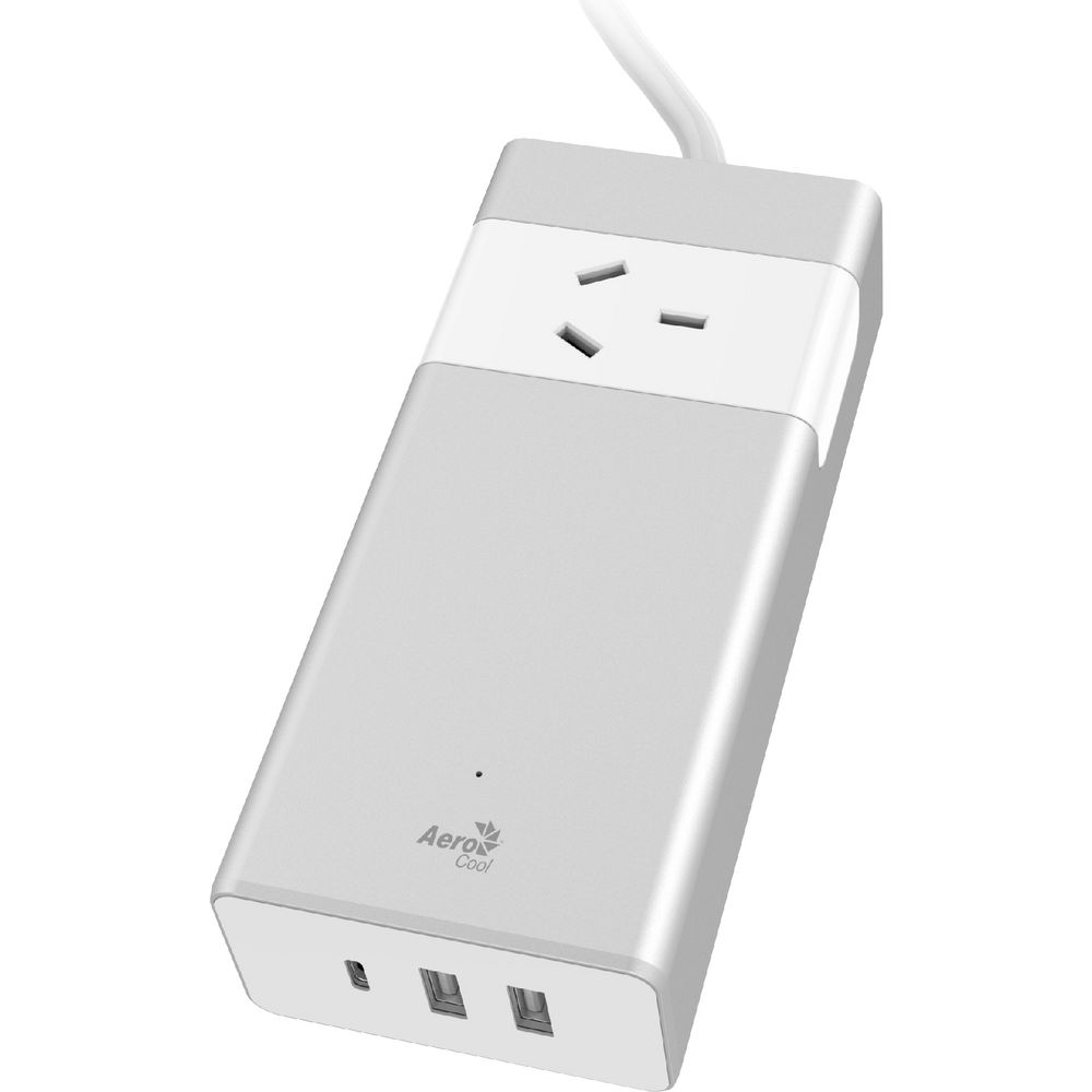 AeroCool Powerstrip with 1 Outlet and 2 USB Ports