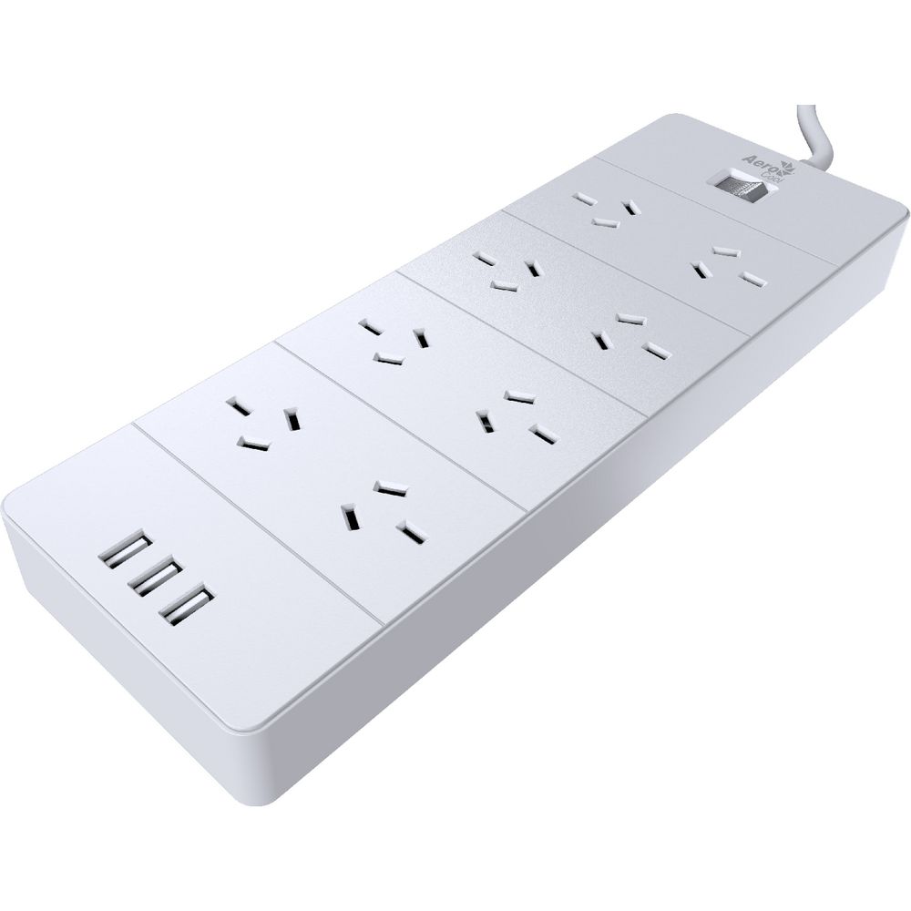 Aerocool 8 Outlet and 3 USB Port Power Board