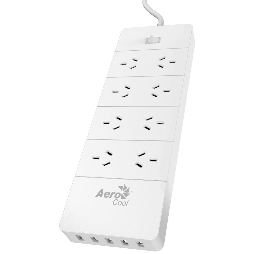 Aerocool 8 Outlet 5 USB Port Charging Station