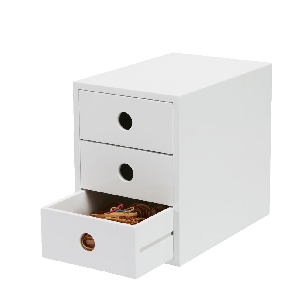 Ampersand Drawers 3 High White