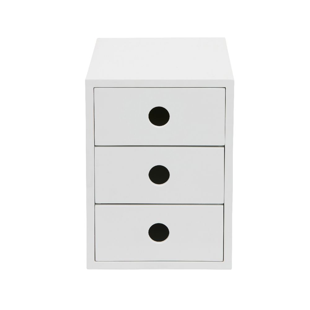 Ampersand Drawers 3 High White