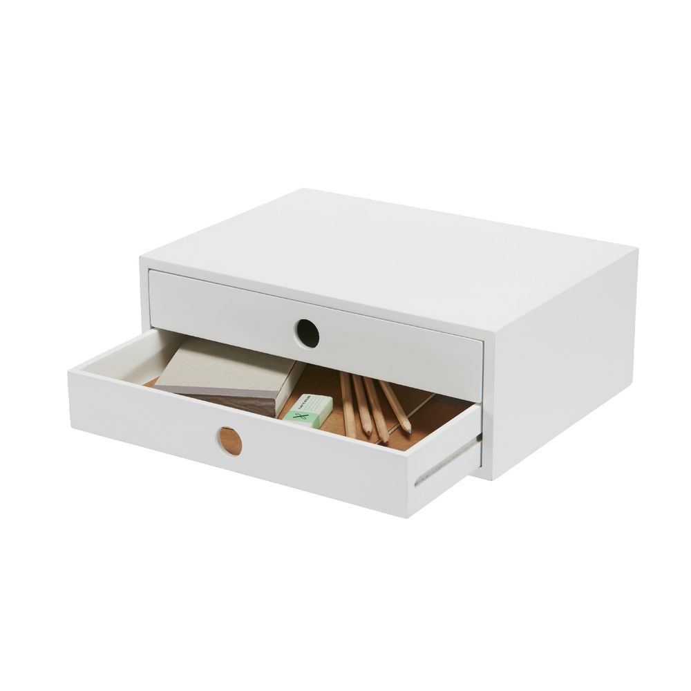 Ampersand A4 Storage Drawers 2 High White