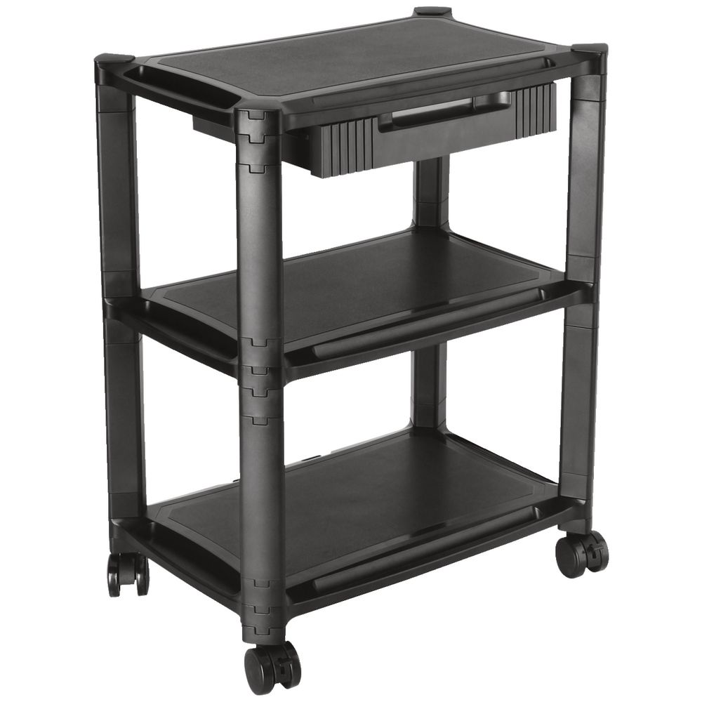 Brateck 3 Shelf and Drawer Height Adjustable Smart Cart