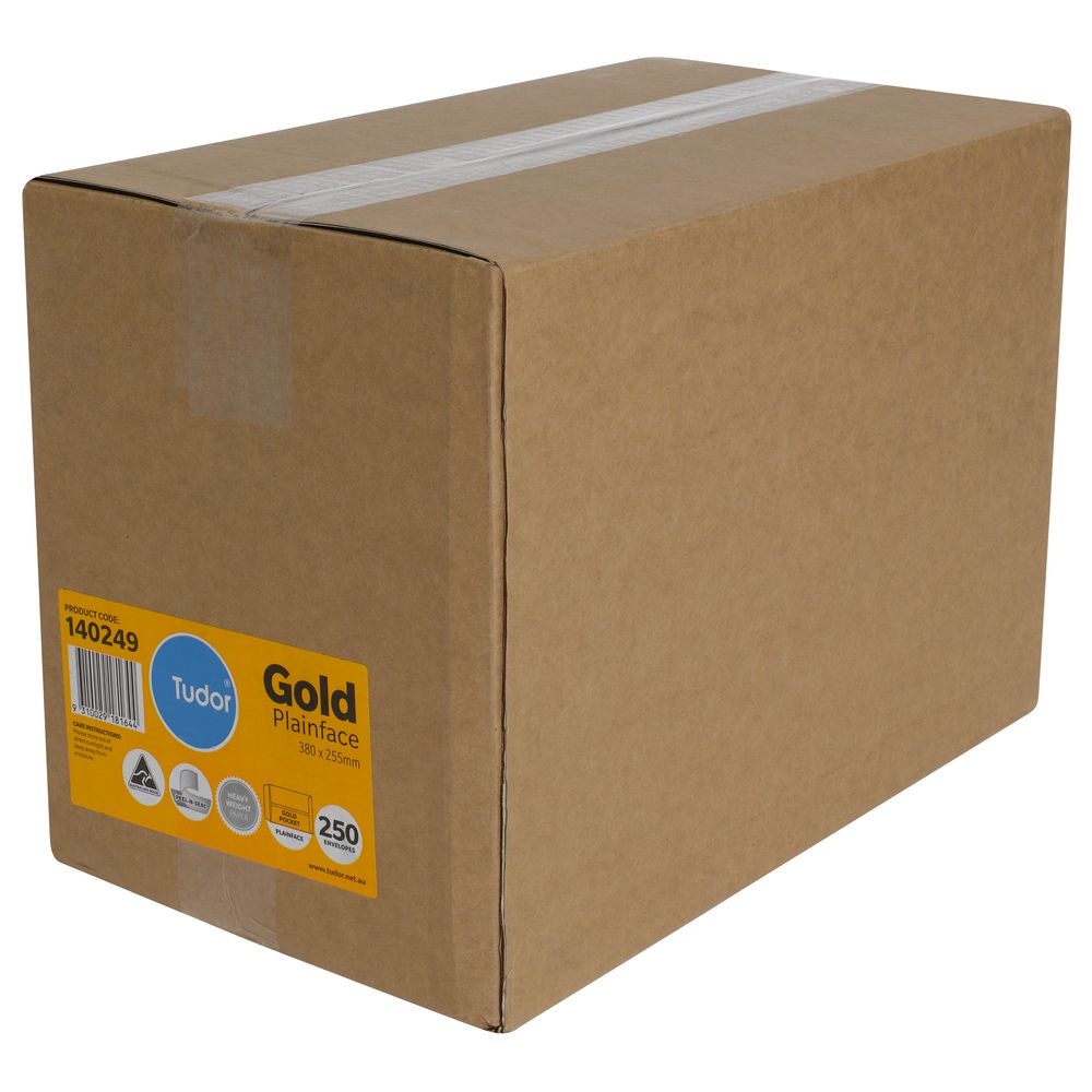 Tudor 380 x 255mm Plain Face Envelopes Gold 250 Pack