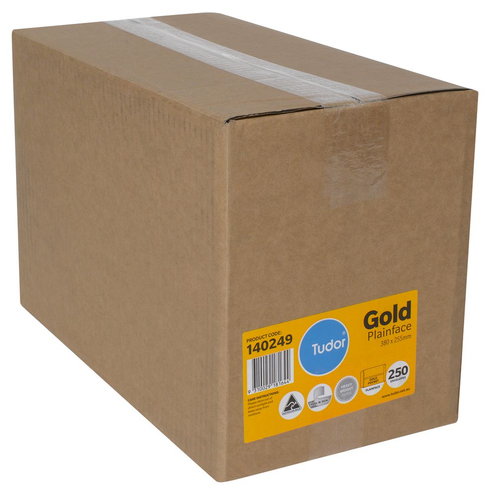 Tudor 380 x 255mm Plain Face Envelopes Gold 250 Pack