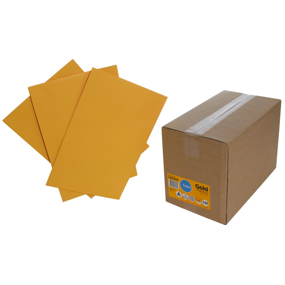 Tudor 380 x 255mm Plain Face Envelopes Gold 250 Pack