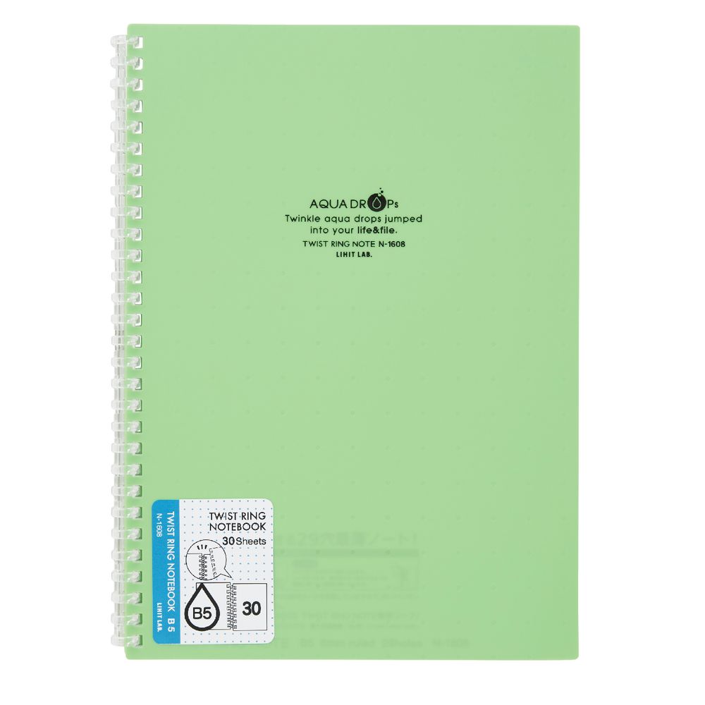 Aqua Drops Twinkle Twist Ring B5 Notebook Lime 30 Page