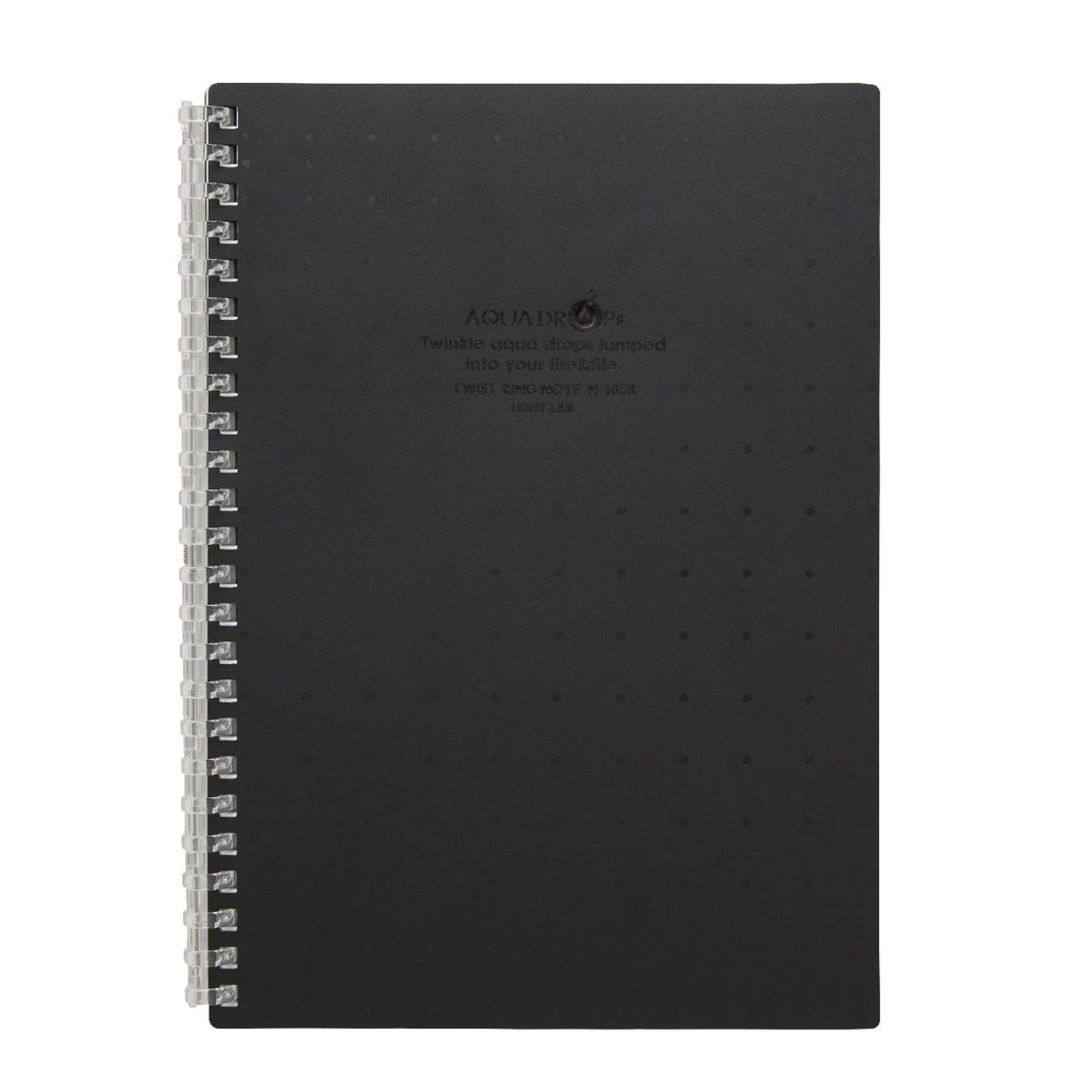 Aqua Drops Twinkle Twist Ring A5 Notebook Black 30 Page