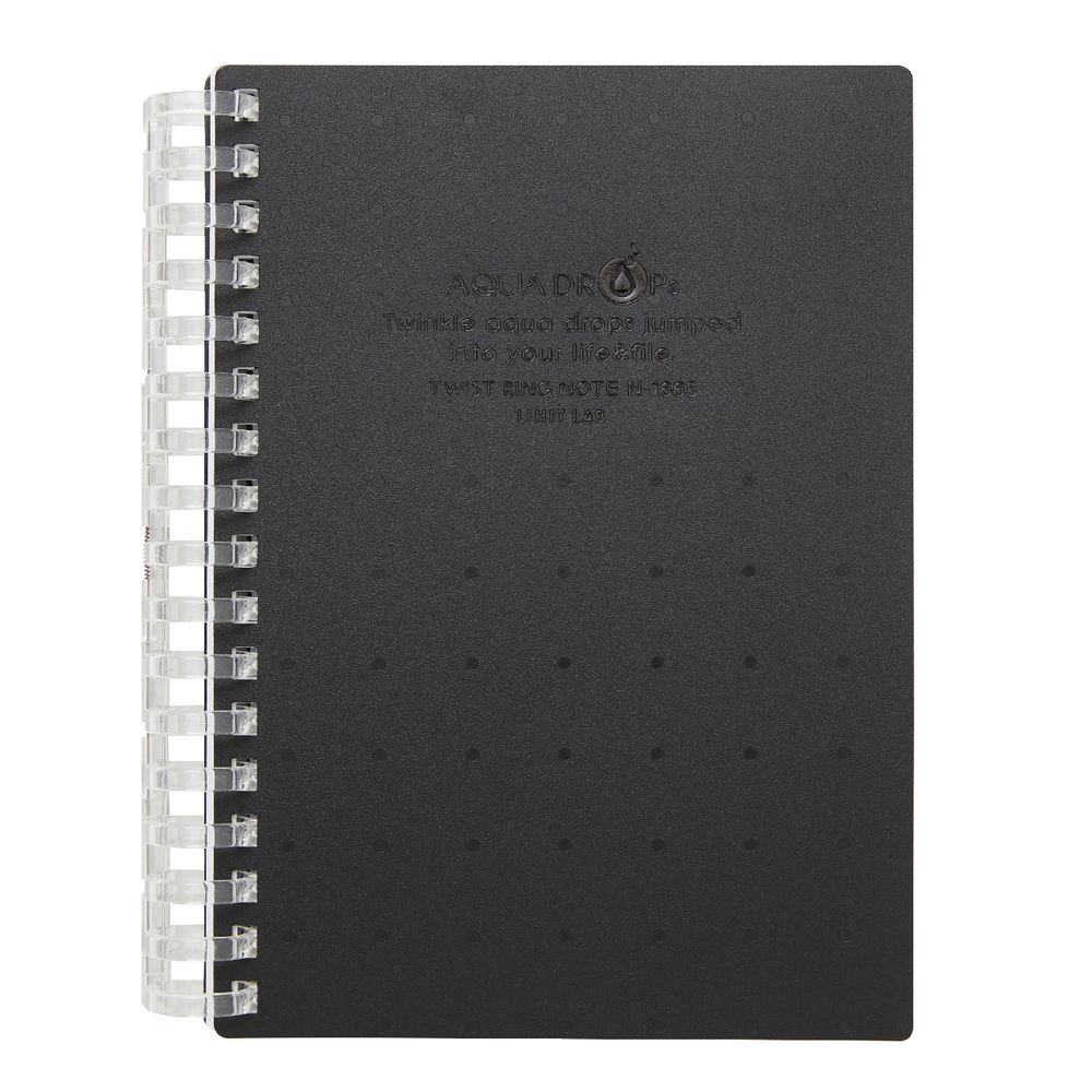 Aqua Drops Twinkle Twist Ring A6 Notebook Black 70 Page