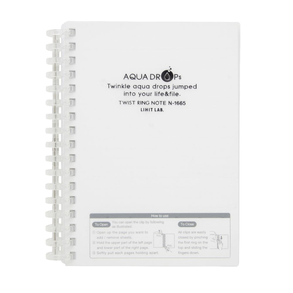 Aqua Drops Twinkle Twist Ring A6 Notebook Clear 70 Page