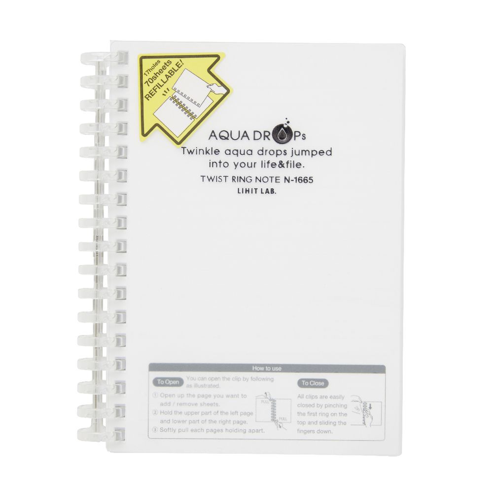 Aqua Drops Twinkle Twist Ring A6 Notebook Clear 70 Page