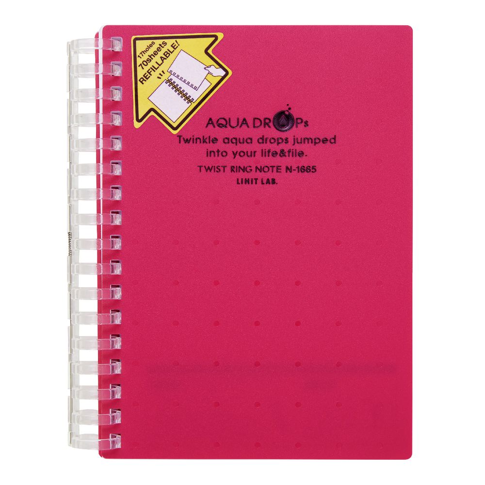 Aqua Drops Twinkle Twist Ring A6 Notebook Red 70 Page