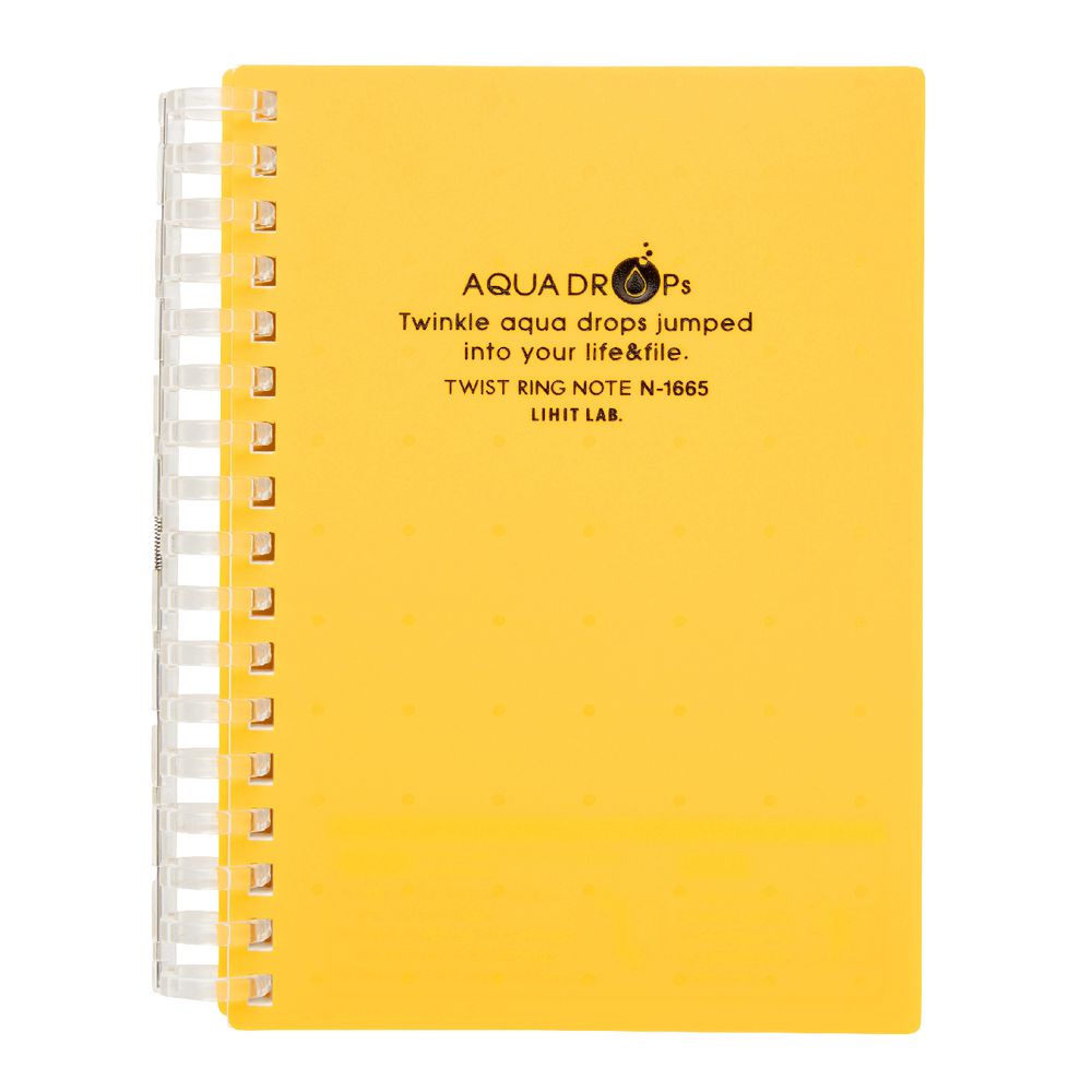 Aqua Drops Twinkle Twist Ring A6 Notebook Yellow 70 Page