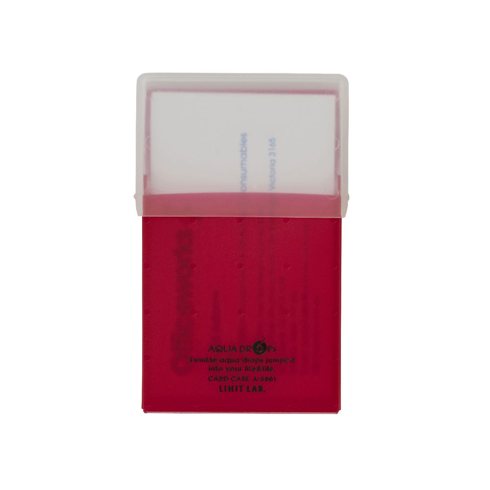 Aqua Drops Business Card Holder 50 Capacity Red