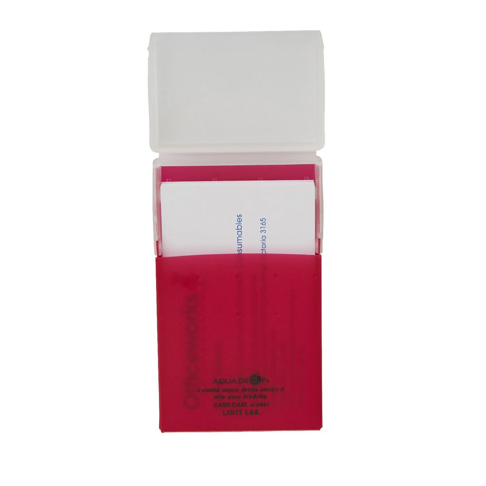 Aqua Drops Business Card Holder 50 Capacity Red