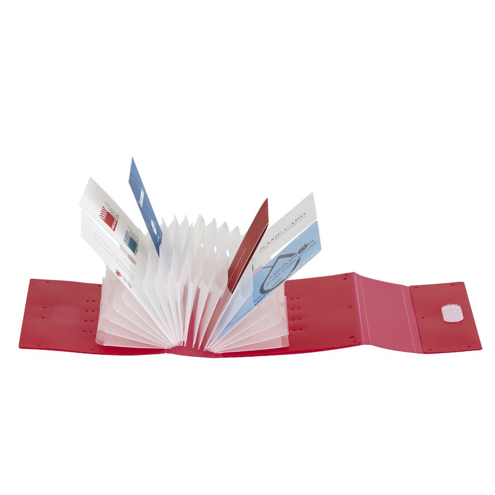 Aqua Drops Business Card Holder Red