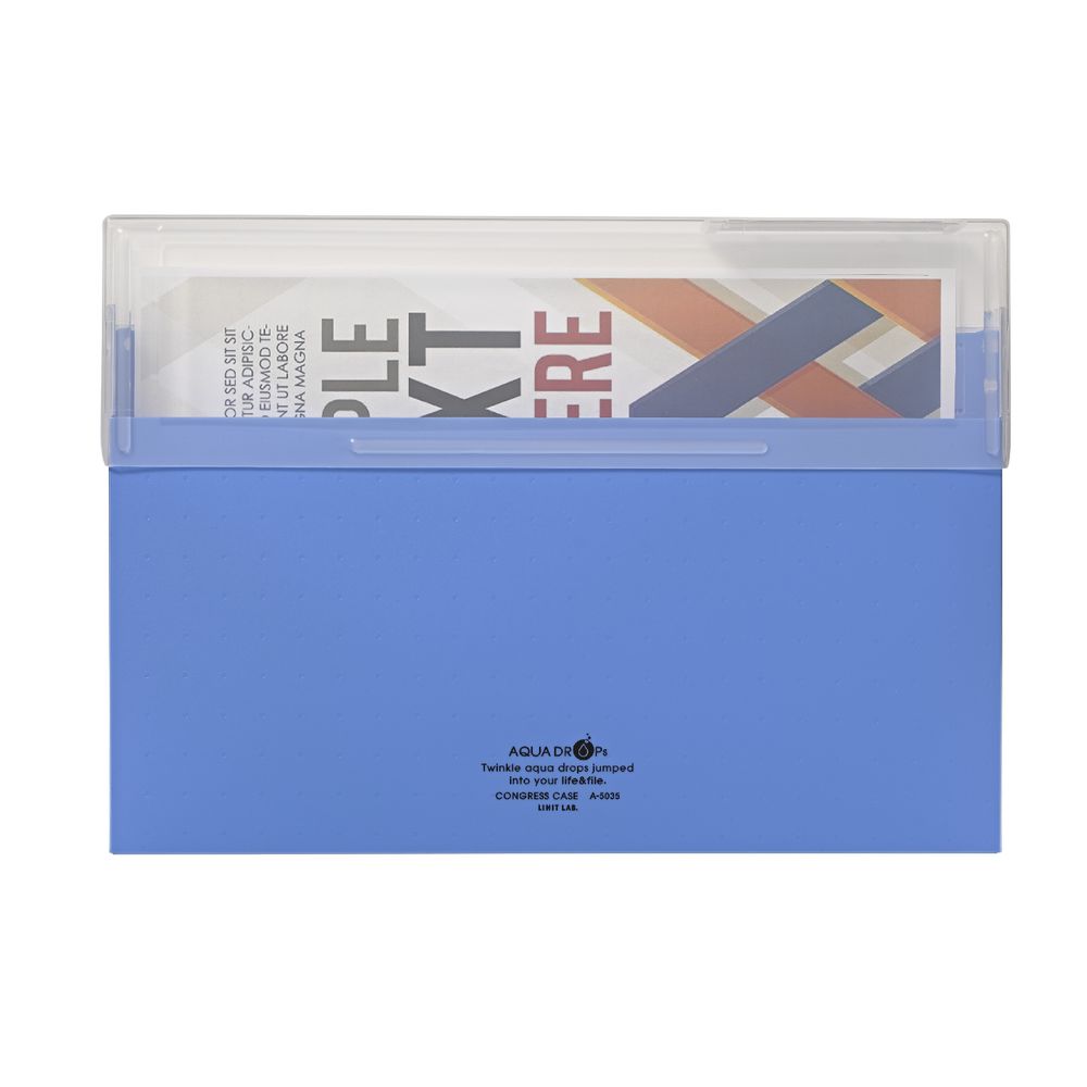 Aqua Drops Document Case A4 Top Open Blue