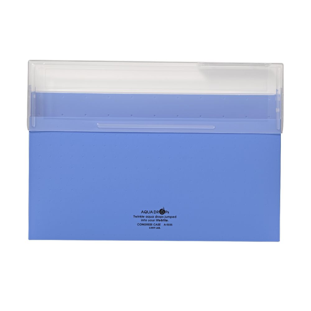 Aqua Drops Document Case A4 Top Open Blue