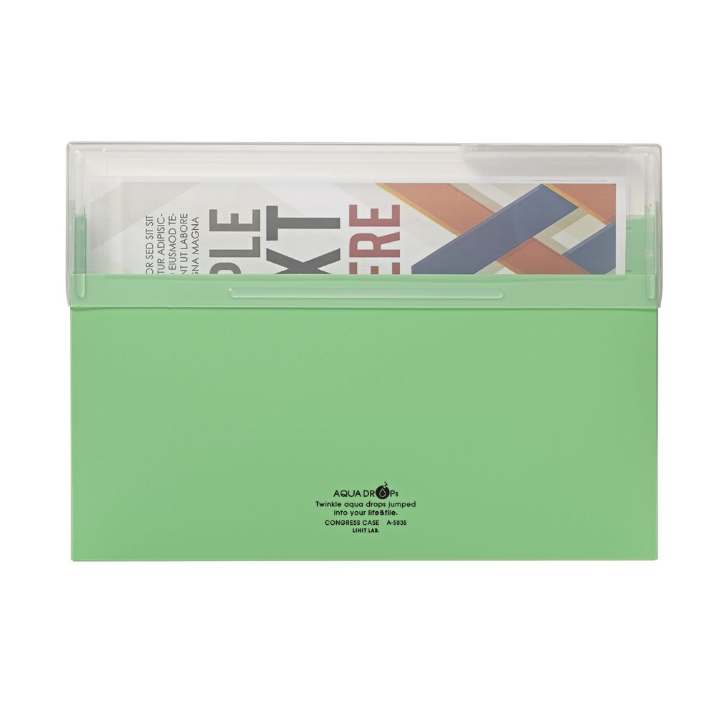 Aqua Drops Document Case A4 Top Open Lime Green
