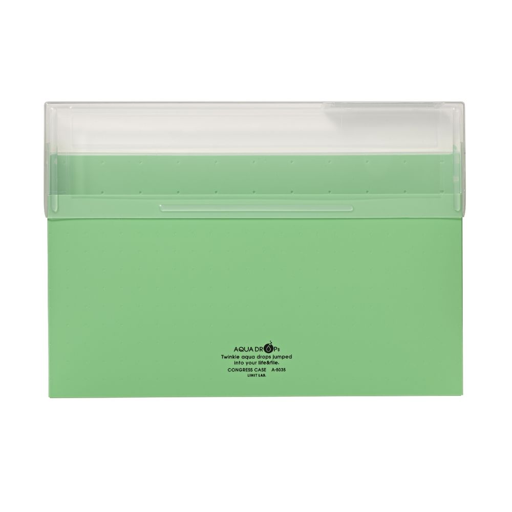 Aqua Drops Document Case A4 Top Open Lime Green