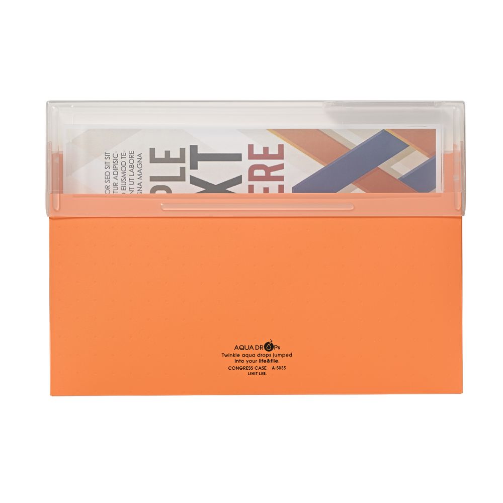 Aqua Drops Document Case A4 Top Open Orange