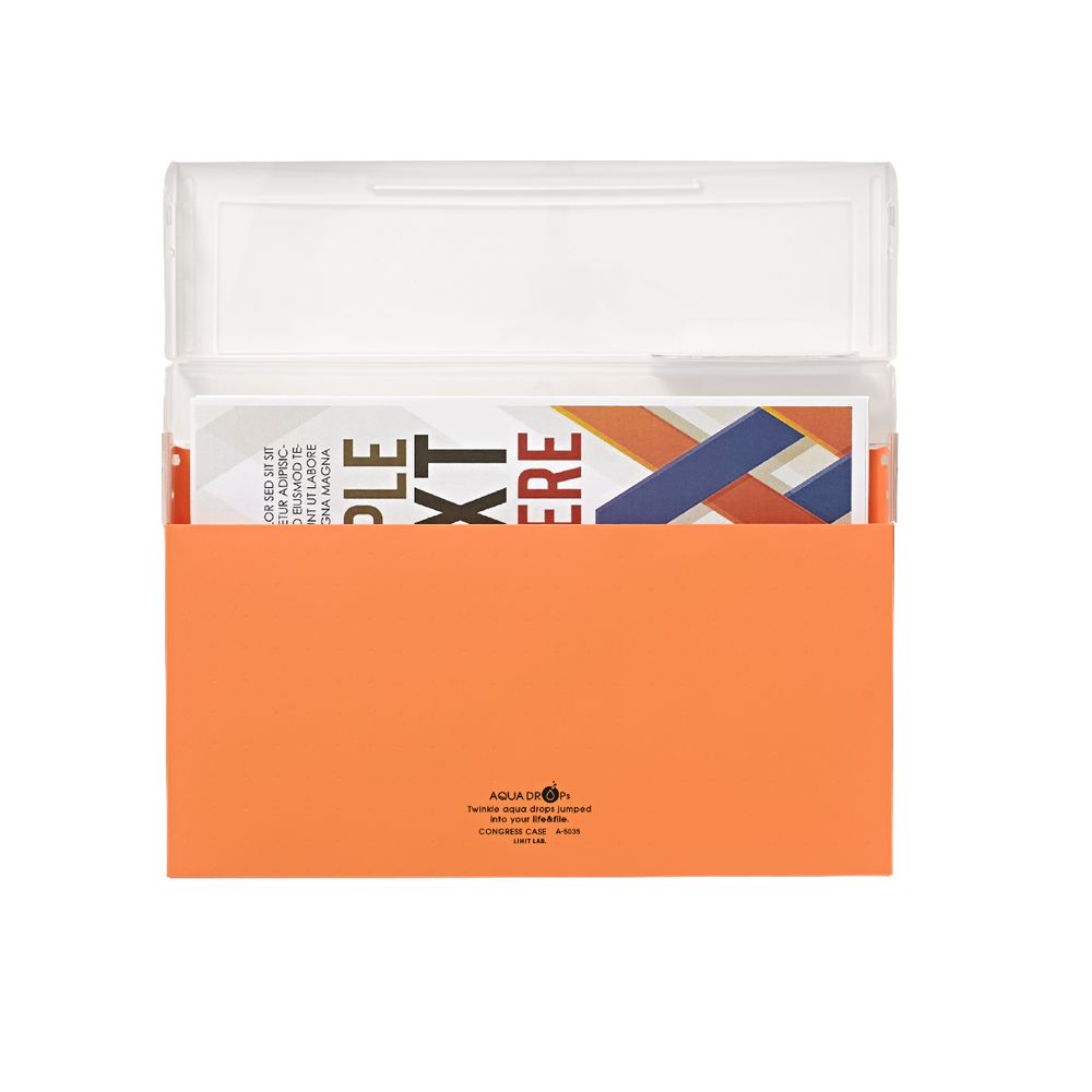 Aqua Drops Document Case A4 Top Open Orange