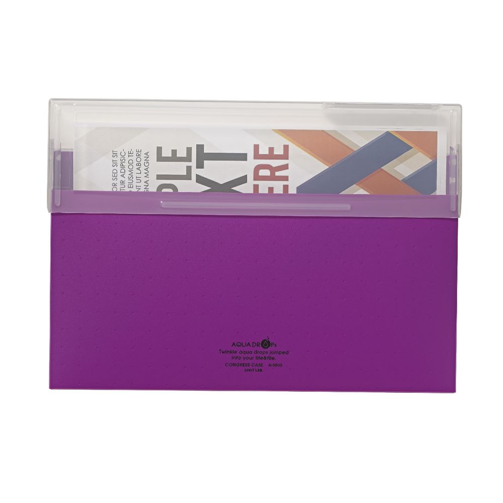 Aqua Drops Document Case A4 Top Open Purple