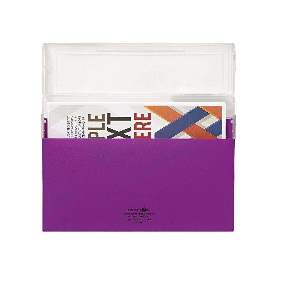 Aqua Drops Document Case A4 Top Open Purple