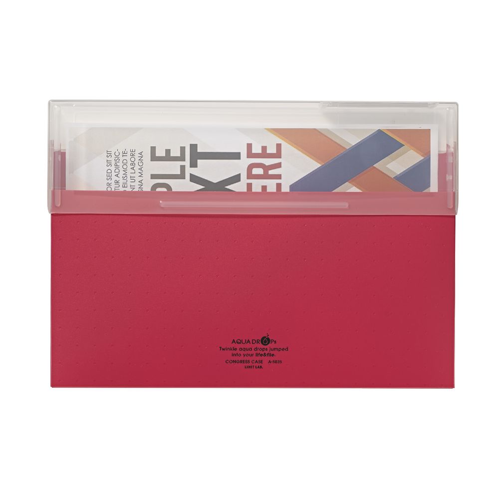 Aqua Drops Document Case A4 Top Open Red