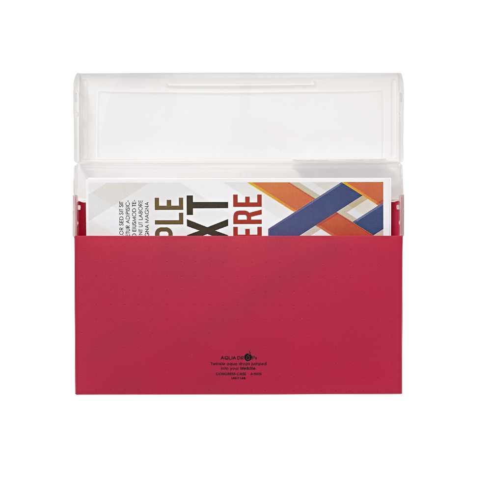 Aqua Drops Document Case A4 Top Open Red
