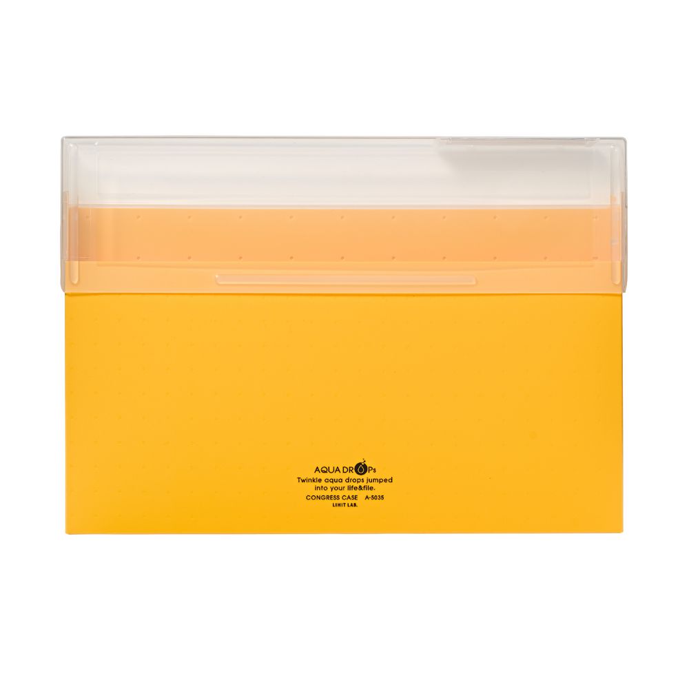 Aqua Drops Document Case A4 Top Open Yellow