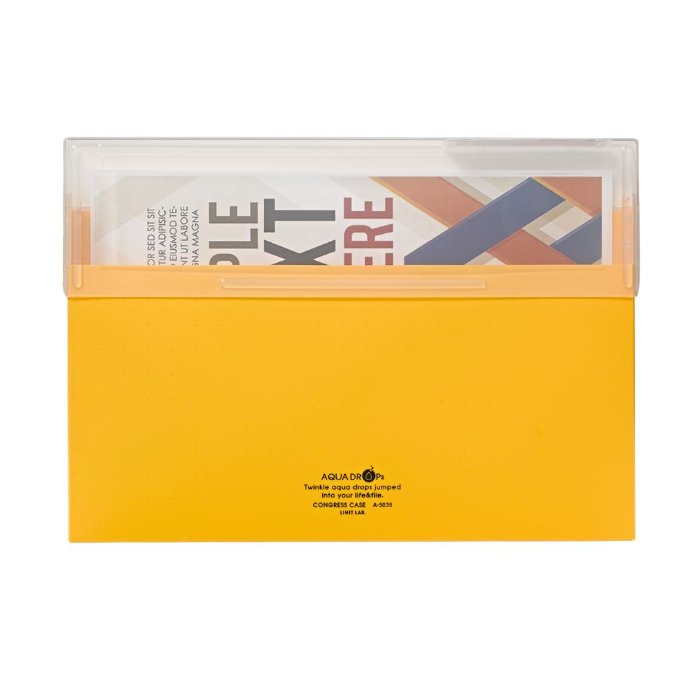 Aqua Drops Document Case A4 Top Open Yellow