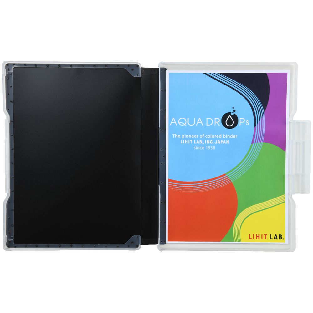 Aqua Drops Slim Document Case A4 Black