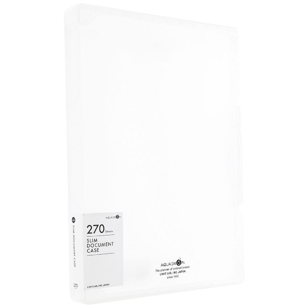 Aqua Drops Slim Document Case A4 Clear
