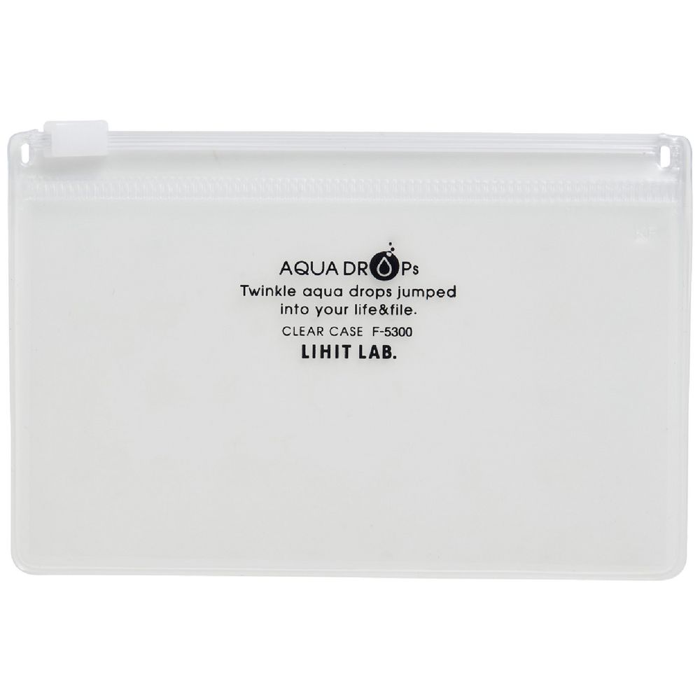 Aqua Drops Zip Open Document Wallet A8 Clear