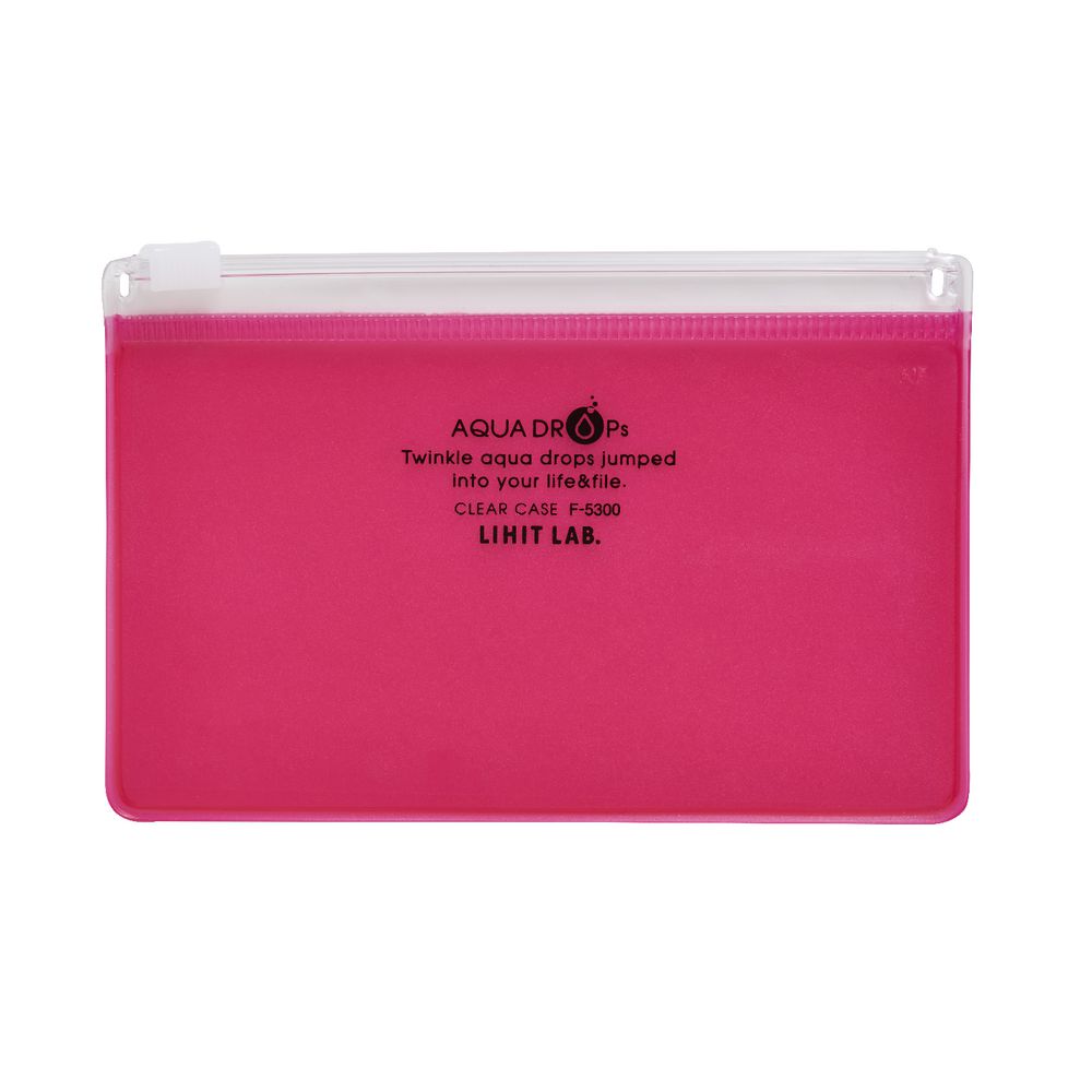 Aqua Drops Zip Open Document Wallet A8 Red
