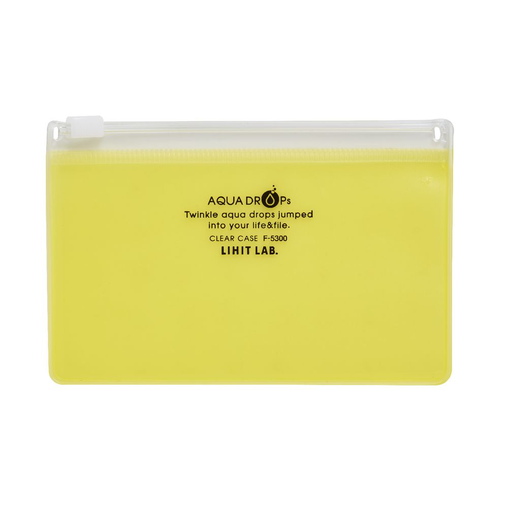 Aqua Drops Zip Open Document Wallet A8 Yellow