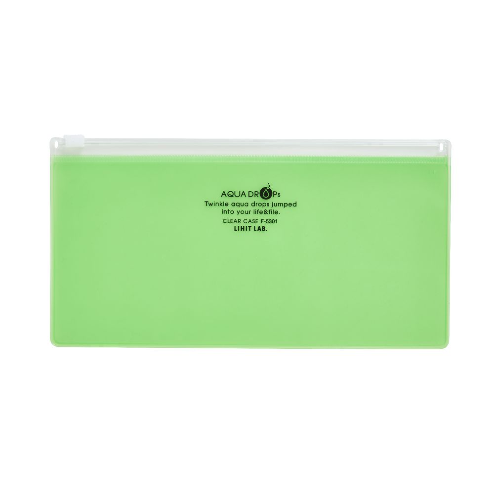 Aqua Drops Zip Wallet Open Pencil Case Green