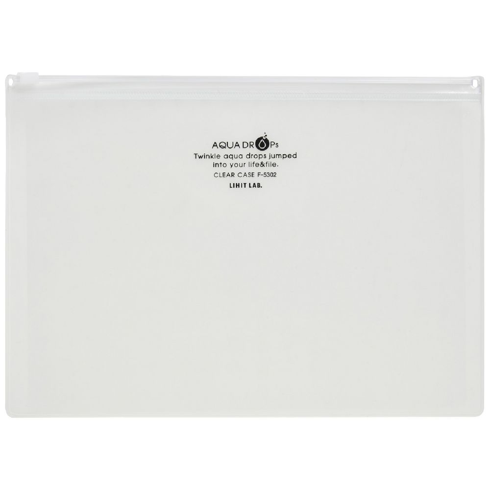 Aqua Drops Zip Open Document Wallet A5 Clear