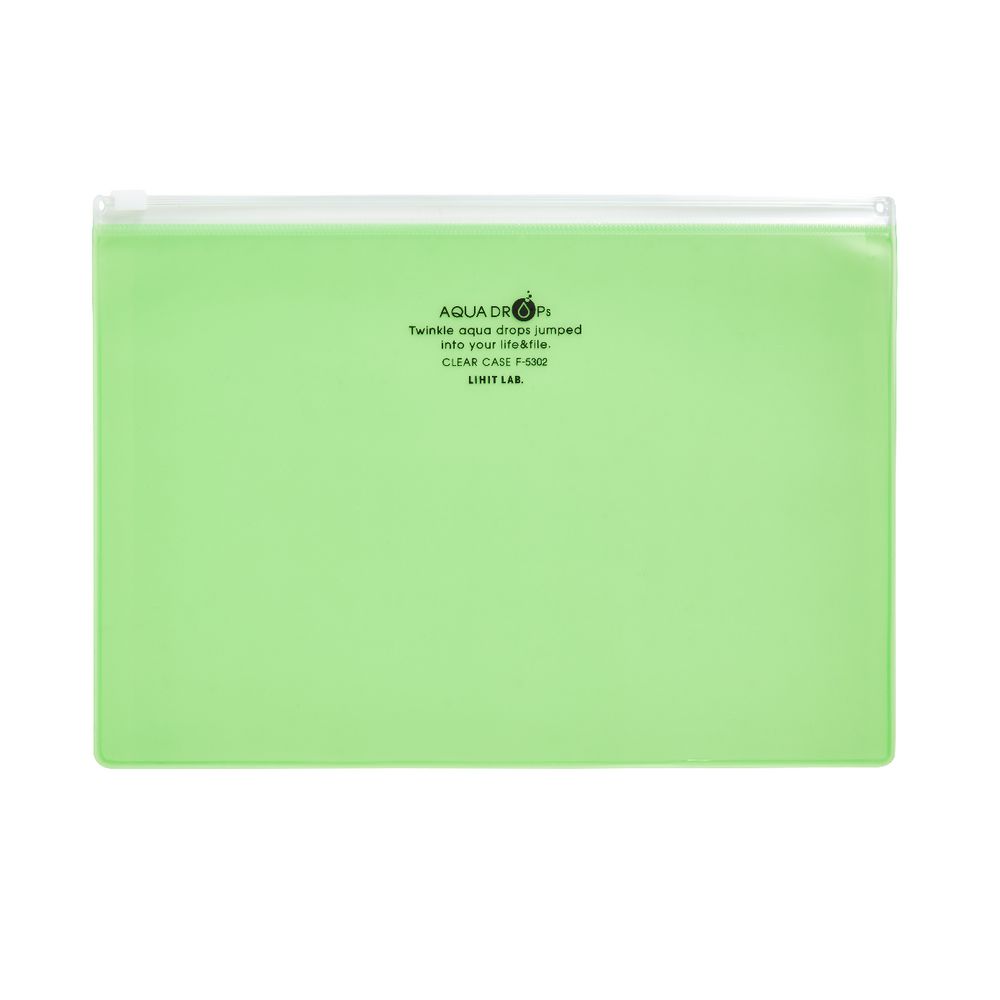 Aqua Drops Zip Open Document Wallet A5 Green