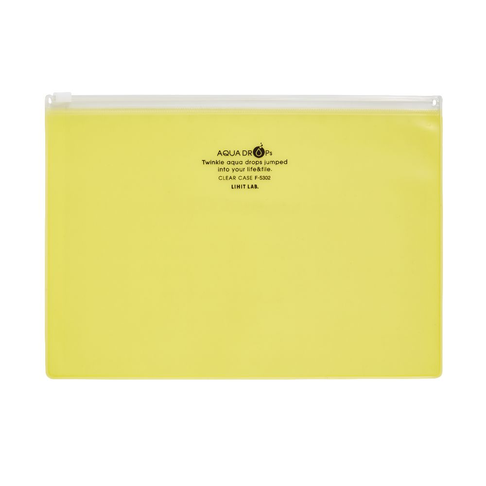 Aqua Drops Zip Open Document Wallet A5 Yellow
