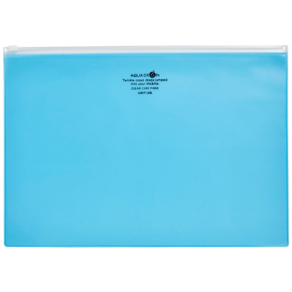 Aqua Drops Zip Open Document Wallet A4 Blue