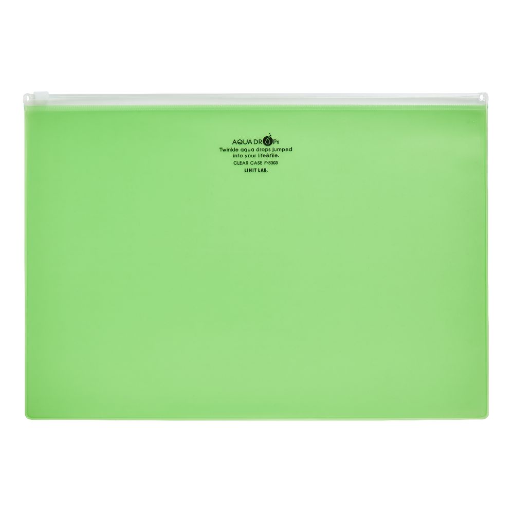 Aqua Drops Zip Open Document Wallet A4 Green