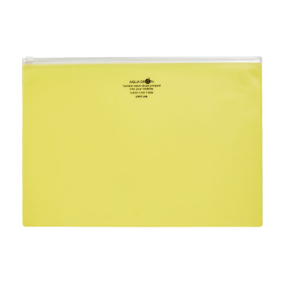 Aqua Drops Zip Open Document Wallet A4 Yellow
